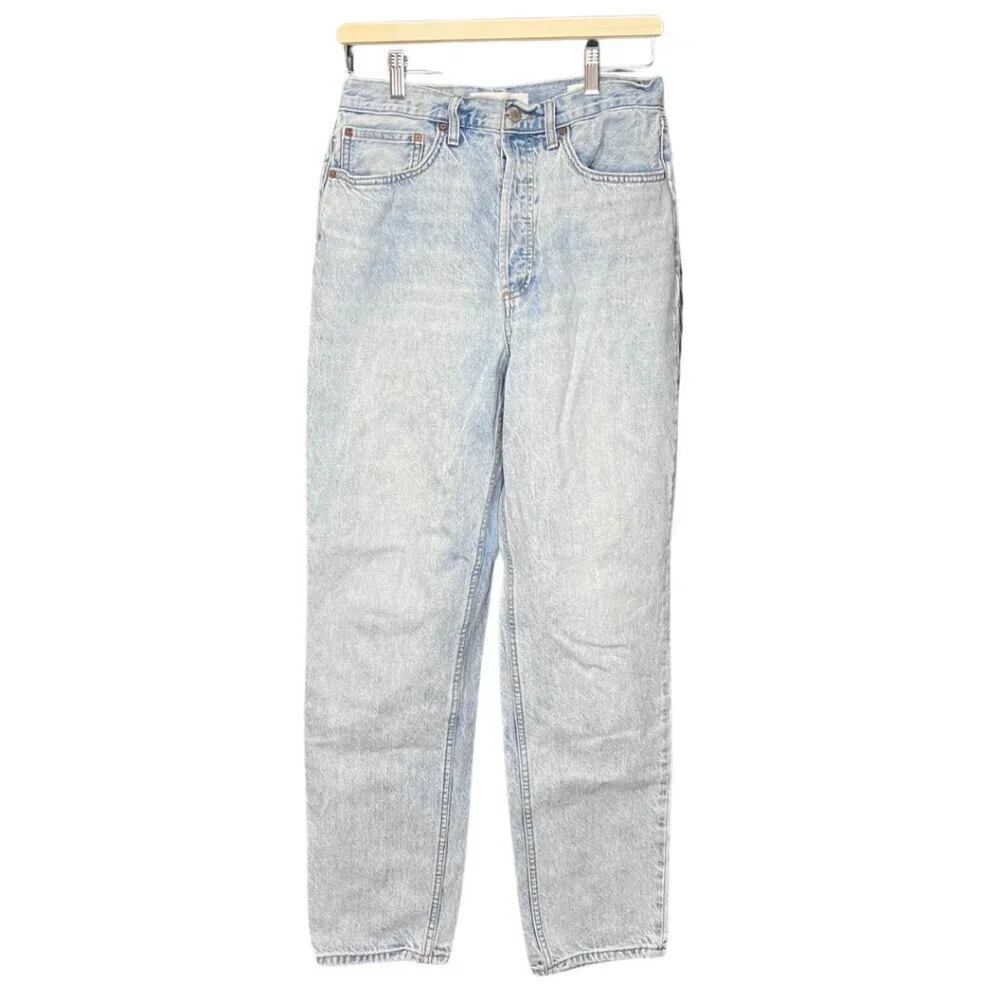 Denim Forum The BF Boyfriend High Rise Loose 28L Size 29 Light Wash - Picture 1 of 15